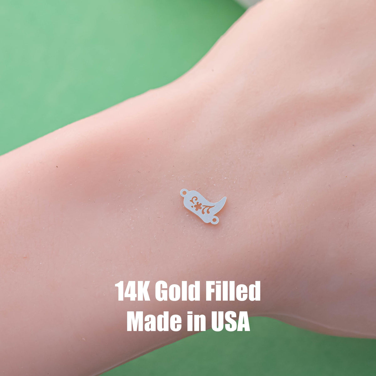 Fancy Cowgirl Cowboy Boots Connector - 14Kt Gold Filled or Sterling Silver- Boots Connectors - Bracelet Permanent Jewelry Supply- Flower