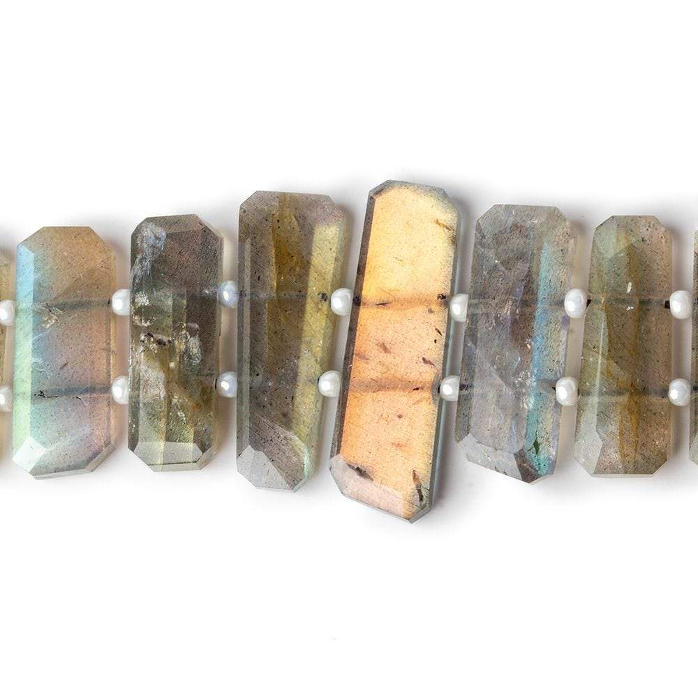 Labradorite Double Drilled Faceted Modified Rectangles 8.5 inch 29 pieces
