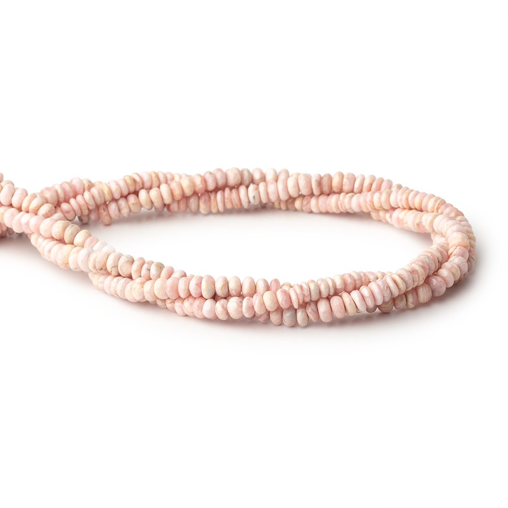 Lot of 3 Strands of 4mm Rhodochrosite Plain Rondelle Beads