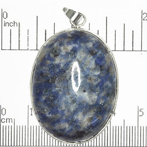 30mm x 40mm Sodalite Oval Pendant - With Bail - Semi Precious Stone - SP601