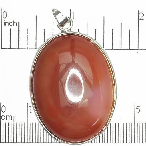 30mm x 40mm Red Agate Oval Pendant - With Bail - Semi Precious Stone - SP606