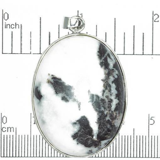 30mm x 40mm Marble Zebra Jasper Oval Pendant - With Bail - Semi Precious Stone - SP614