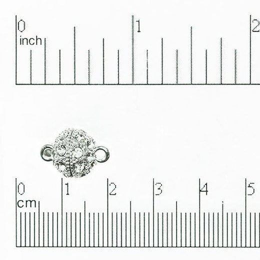 15mm x 11mm Faceted Crystal Orb Magnet Clasp - Made of Brass - Sold Individually - CL/MC6