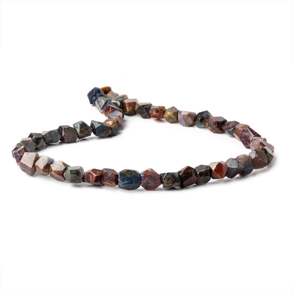 9x8x5-12x8x7mm Pietersite faceted nuggets 16 inch 45 beads