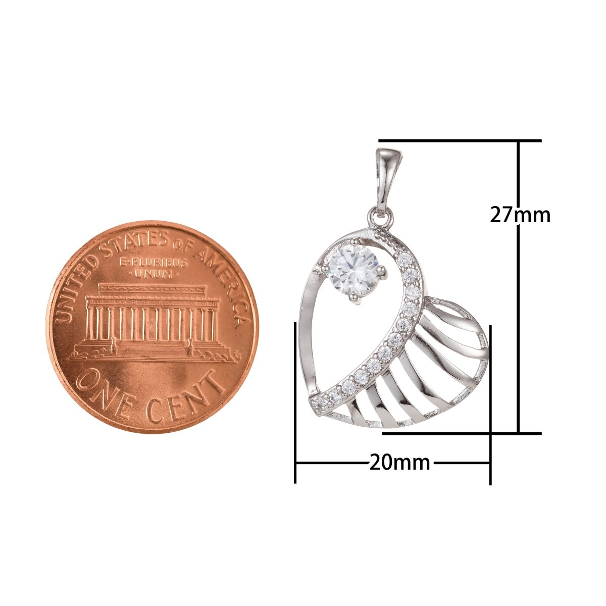 18K Gold Filled Micro Pave CZ Pendant Charm, Hearts with Micro Pave CZ Pendant Charm, Gold Filled Heart Pendant, For DIY Jewelry I-401 I-495