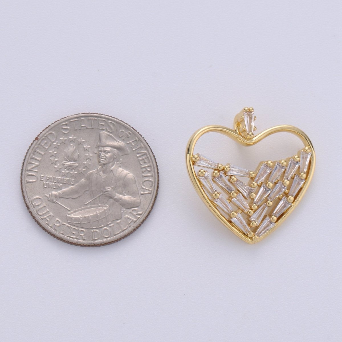 24k Gold Filled Cubic heart charms Gold Star Charm Celestial Jewelry Making Supply I-703