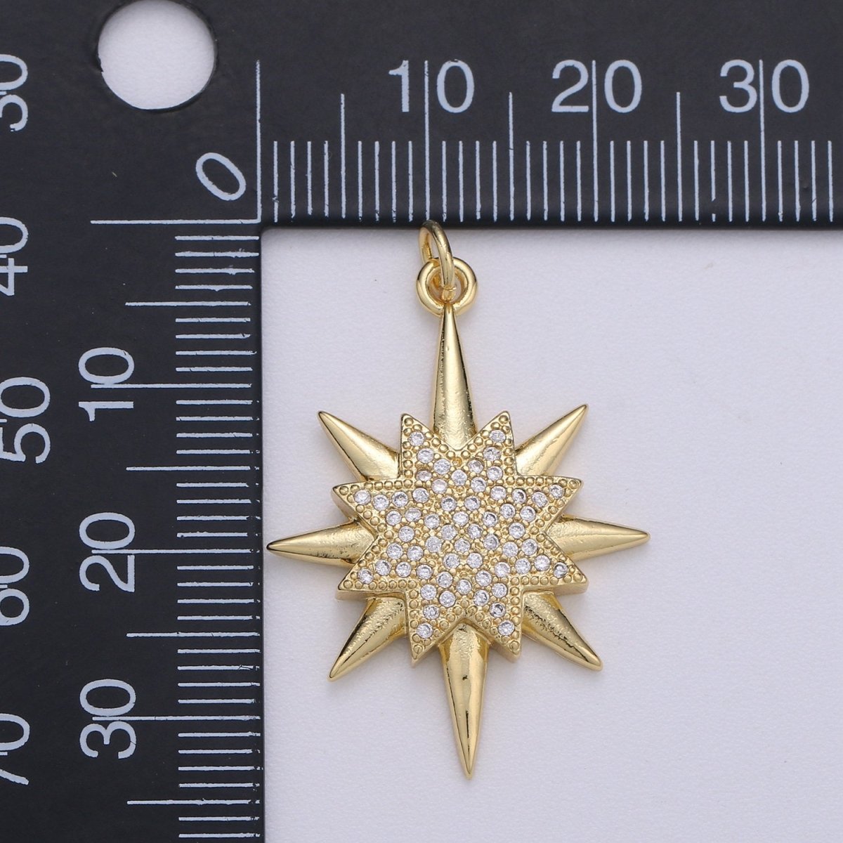 Micro Pave Star Charms, Cubic Zirconia Charms, Gold Star Charm, Necklace Pendant Bracelet Charms Star Celestial Jewelry D-694