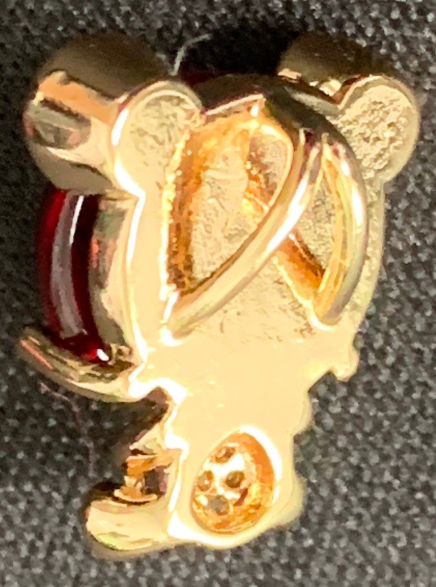 Red Corundum 18K Gold Plated Micro Pave CZ Bear Pendant Charm, Micro Pave CZ Bear Pendant Charm, Gold Plated Animal Pendant E-560