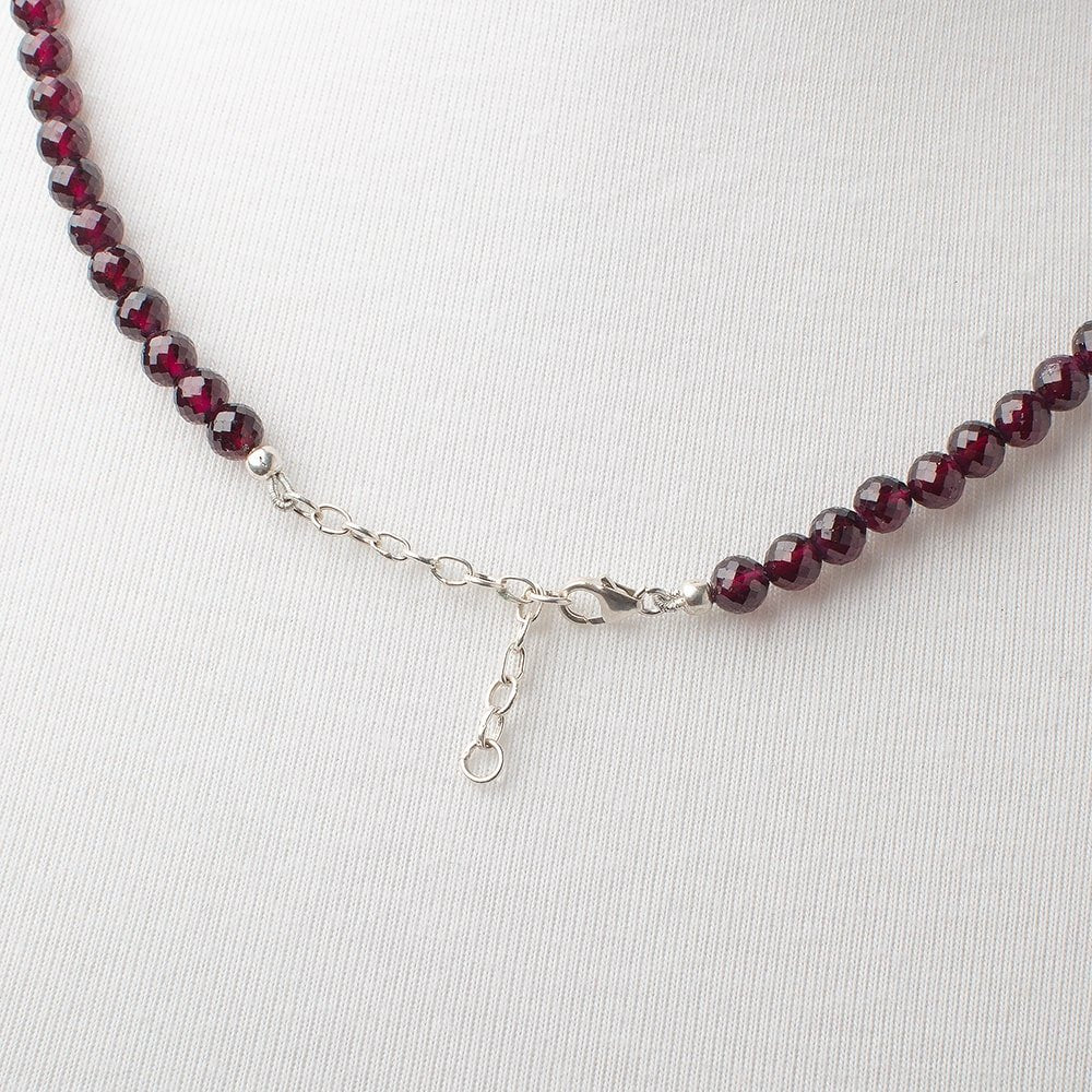 Rhodolite Garnet Faceted Round Necklace AAA