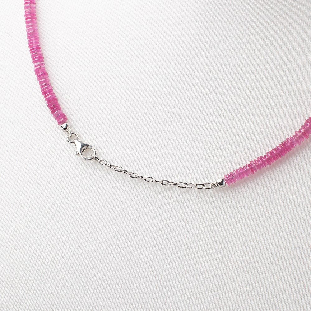 Ruby Plain Heishi Necklace AAA
