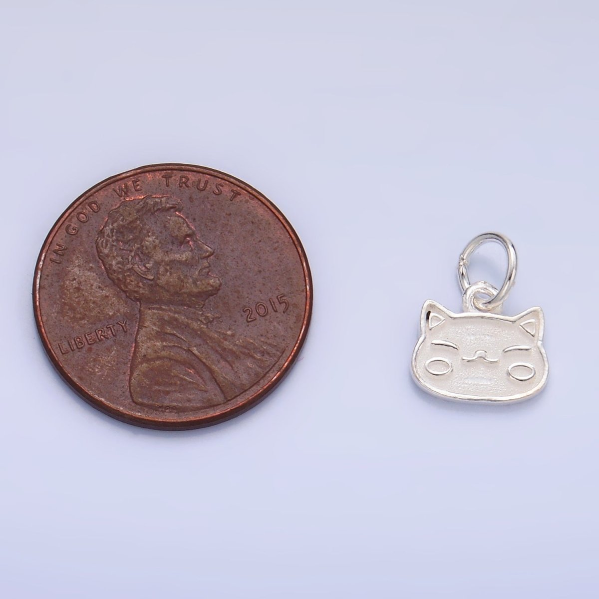 S925 Sterling Silver Kitten Cat Face Animal Charm | SL-532