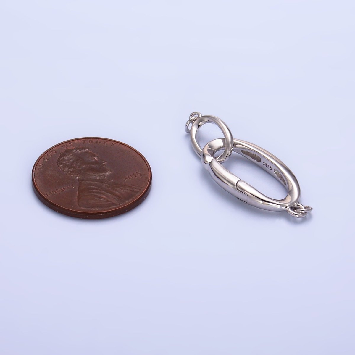 S925 Sterling Silver Push Gate Oblong Finding Set | SL-546