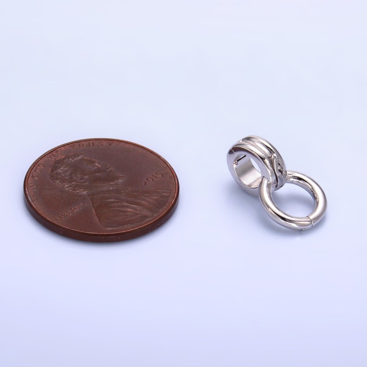 S925 Sterling Silver Triple Ribbed Circular 8 Geometric Enhancers Finding | SL-690