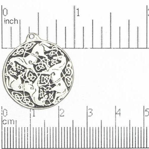 26mm x 28mm Epona Trad Pendant - Double-Sided - Made of Pewter - Symbolizing Fertility, Abundance, and Protection of Horses - PEW101