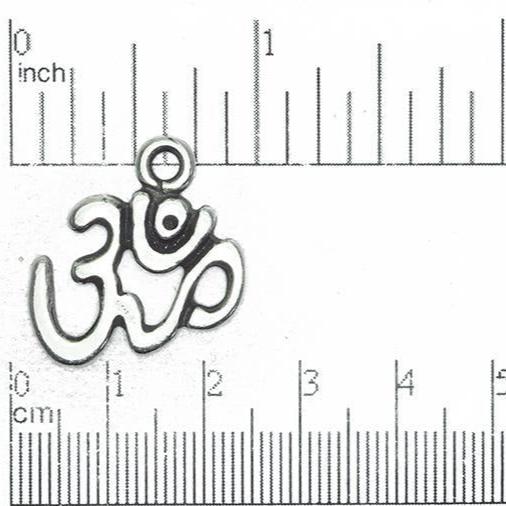 23mm x 23mm OM Pendant - Double-Sided - Made of Pewter - Symbolizes Inner Peace and Tranquility - PEW131