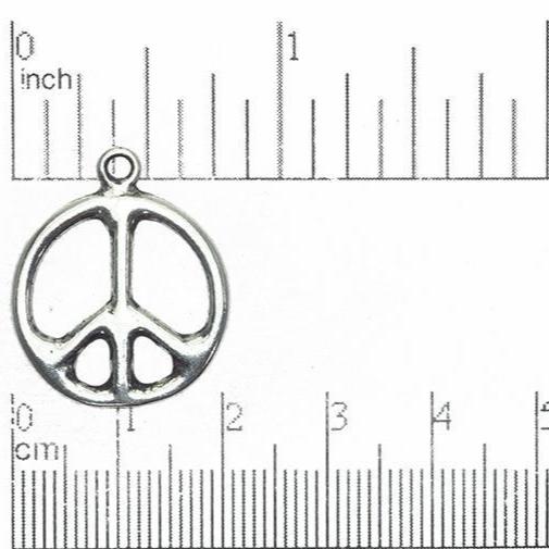 21mm x 26mm Peace Sign Symbol Pendant - Made of Pewter - Sold by the Piece - Made in the USA - PEW136