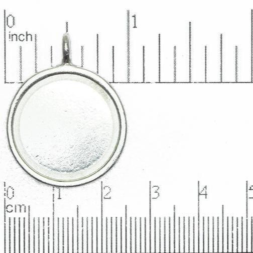 30mm Round Flat Bezel Pendant Charm - Made of Pewter - Sold by the Piece - Made in the USA - PEW144