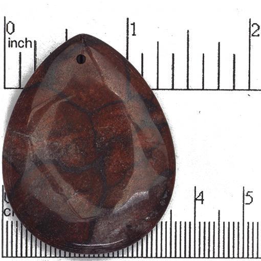 35mm x 45mm Sun Rock Jasper Tear Shaped Pendant - Drilled - Semi Precious Stone - SP679