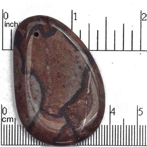 48mm x 35mm Sun Rock Jasper Freeform Pendant - Drilled - Semi Precious Stone - SP681