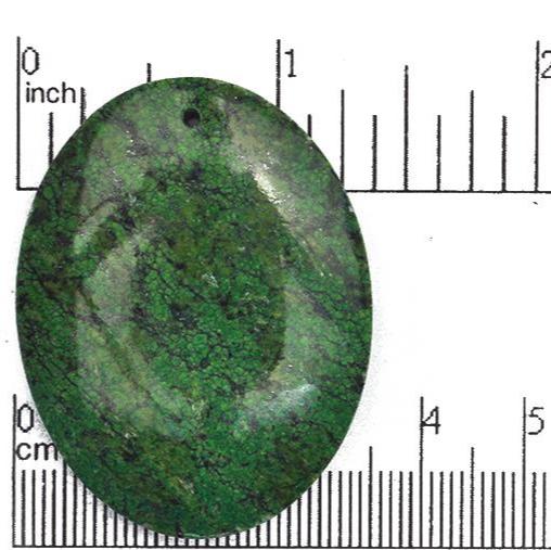 35mm x 45mm Green Turquoise Jasper Oval Pendant - Drilled - Semi Precious Stone - SP670