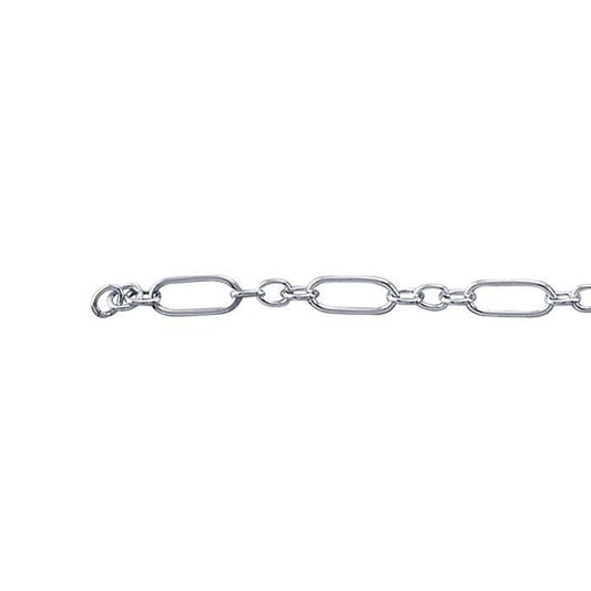 Sterling Silver Chain, 2.2mm Oval Long & Short