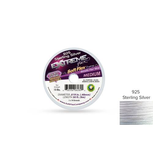 Soft Flex .019 Inch 19 Strand Extreme Flex Wire Silver-Plate - 30ft