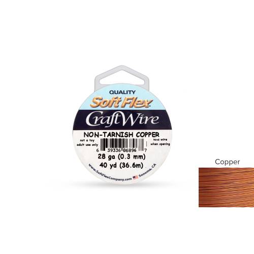 Soft Flex Craft Wire Non-Tarnish Copper 28 Gauge 40 Yards - 120ft
