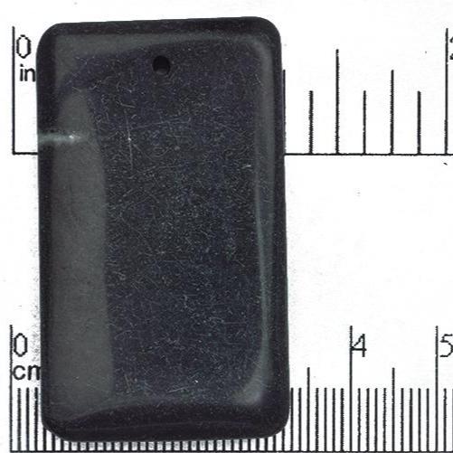 28mm x 50mm Black Jasper Rectangle Pendant - Drilled - Semi Precious Stone - SP686