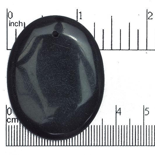 35mm x 45mm Black Jasper Oval Pendant - Drilled - Semi Precious Stone - SP687