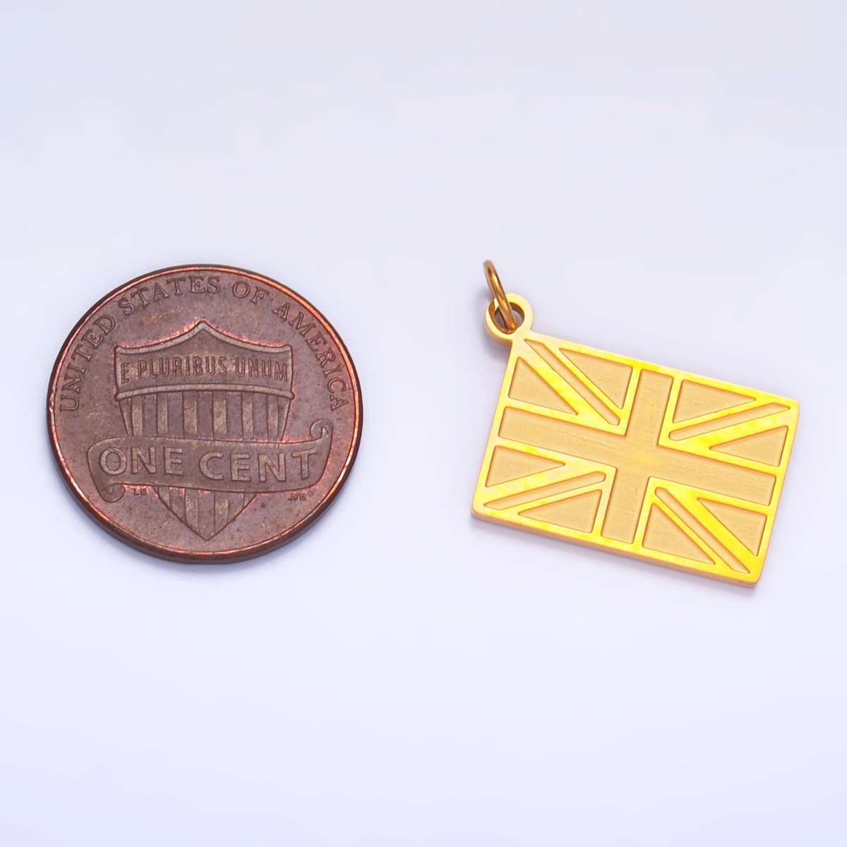 Stainless Steel Minimalist United Kingdom UK Union Jack Flag Charm | P1438