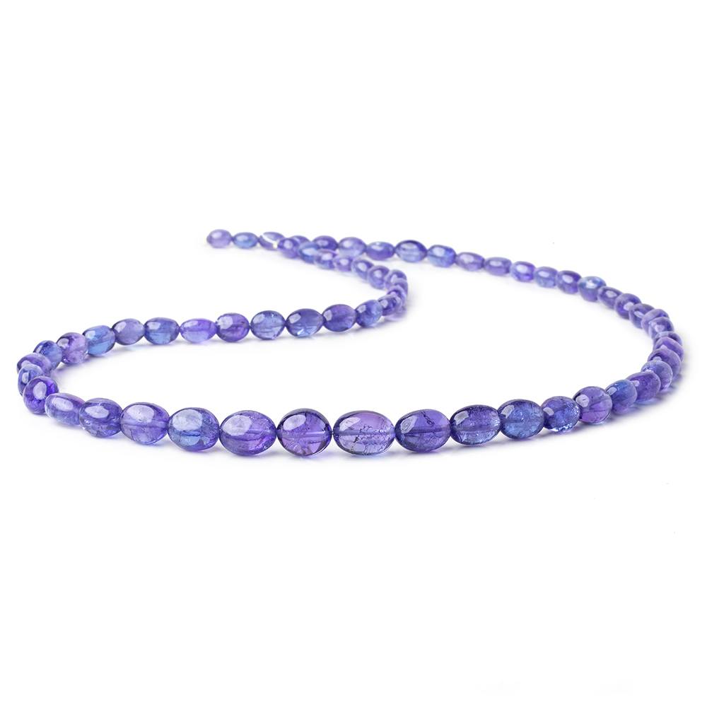 Tanzanite straight drilled plain ovals 5x4mm - 10x8mm 60 beads 18 inch