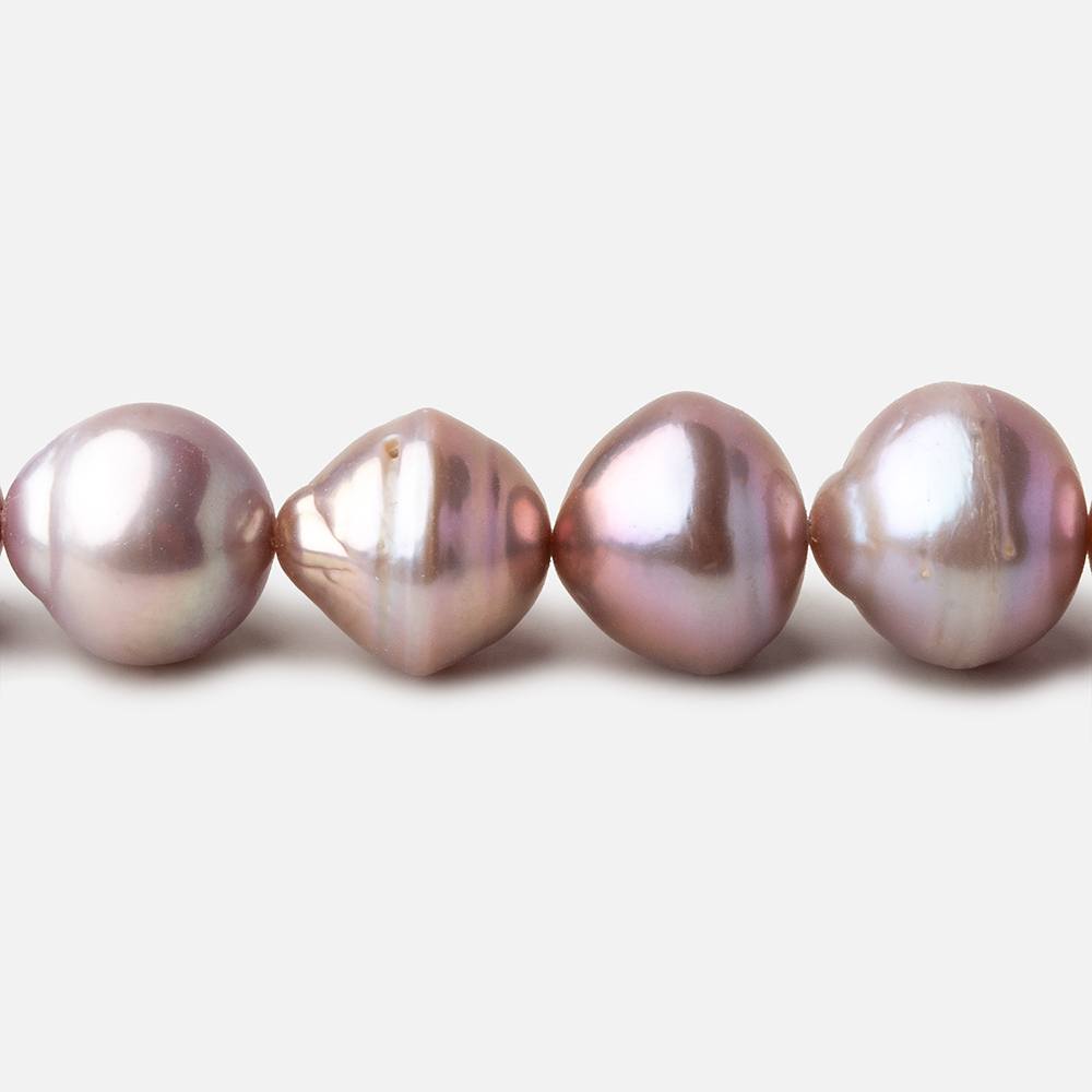Tri Color Baroque straight drilled Freshwater Pearls 16 inch 38 pearls 11mm 12mm A