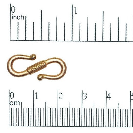 20mm x 8mm Roped S Hook Clasp - Made of Brass - Sold Individually - CL/SH1539