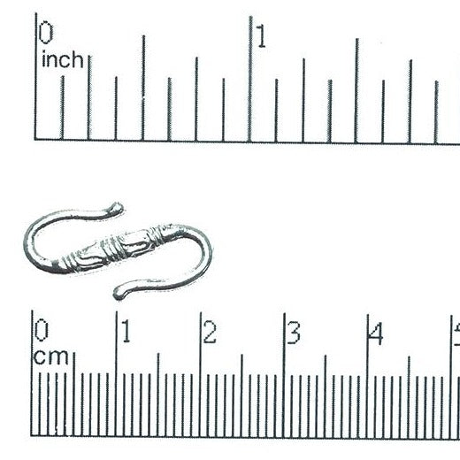 20mm x 8mm Patterned S Hook Clasp sold by the Piece - CL/SH825