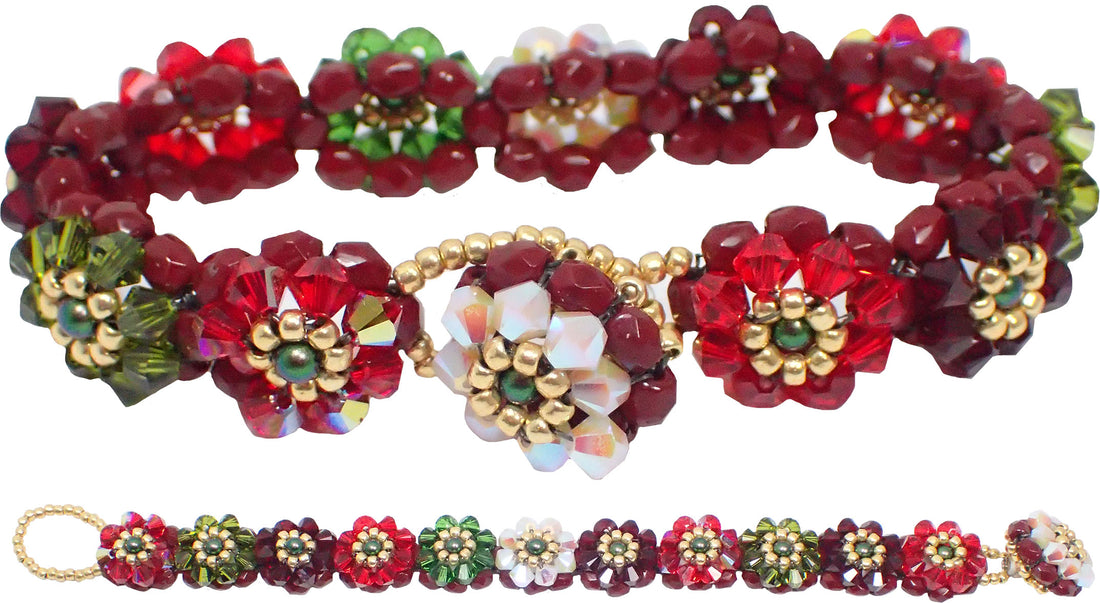 Help Video_Blooming Crystal Bracelet_Step 2 Adding the Flowers, Button and Loop