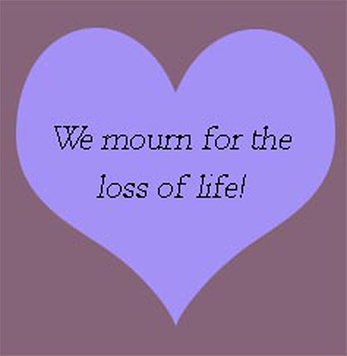 We mourn for the loss of LIFE.