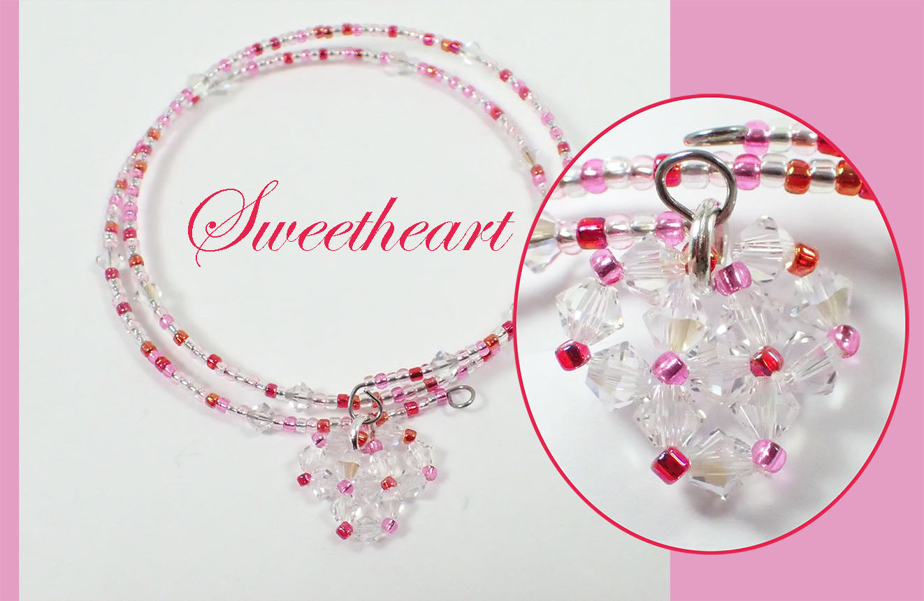 Sweetheart Memory Wire Project Glass Garden Beads