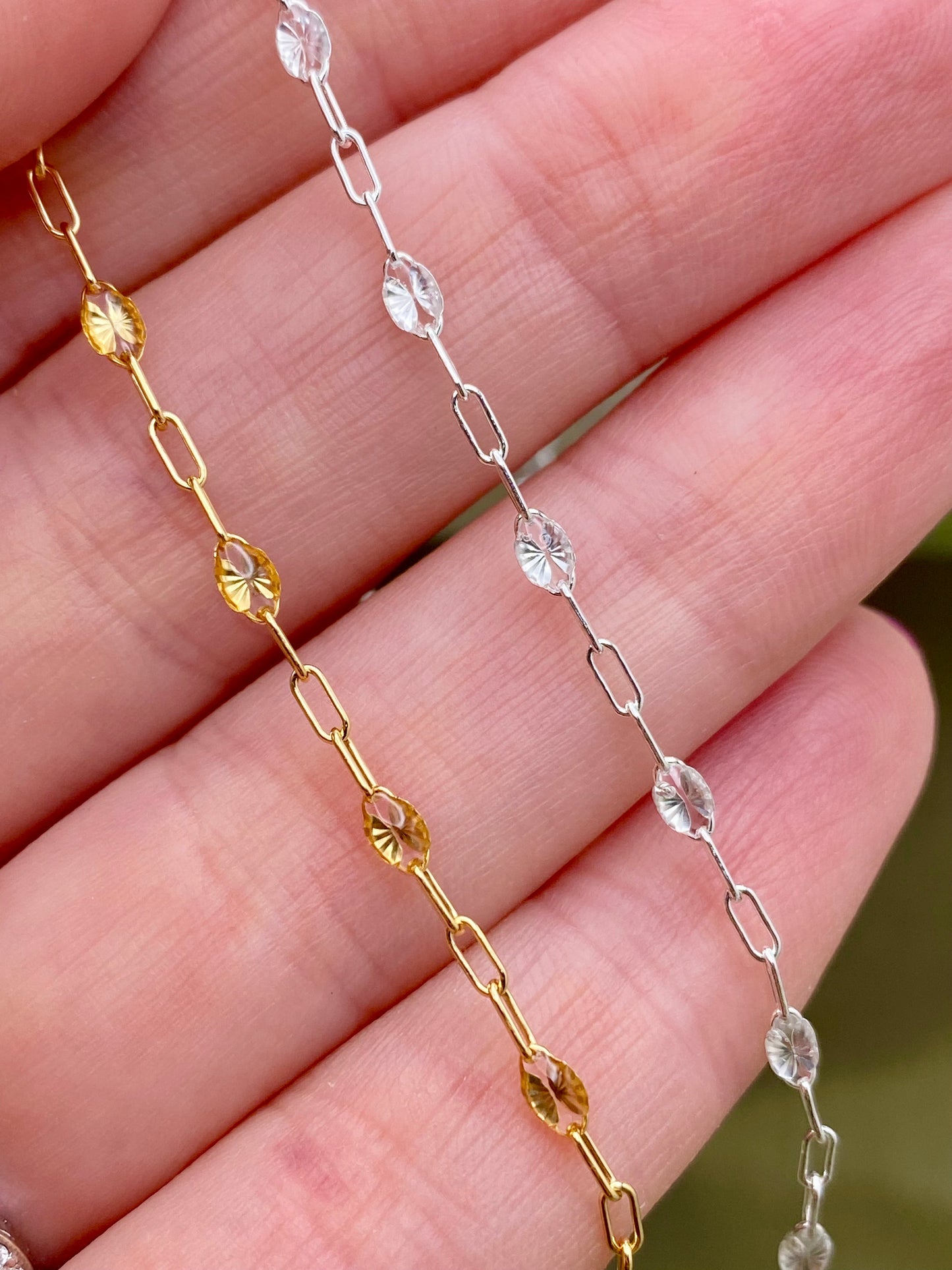 Clear Enamel Chain - Sunburst - E29