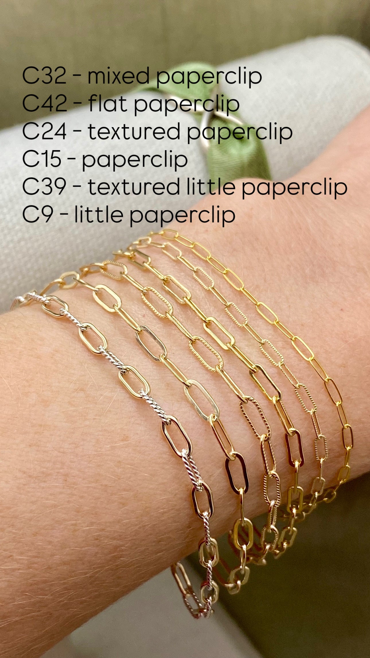 Flat Paperclip Chain 3x7.5mm - C42