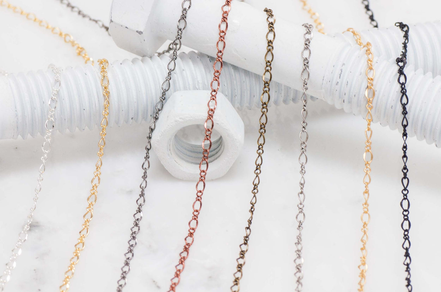 Figaro Chain - 3mm - Available in Multiple Colors - Sold by the Foot - CH 302