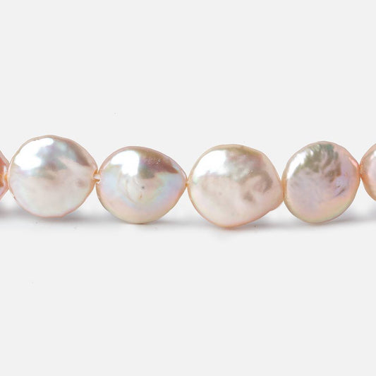 10-10.5mm Ballet Pink Coin Freshwater Pearl 16 inch 33 pieces