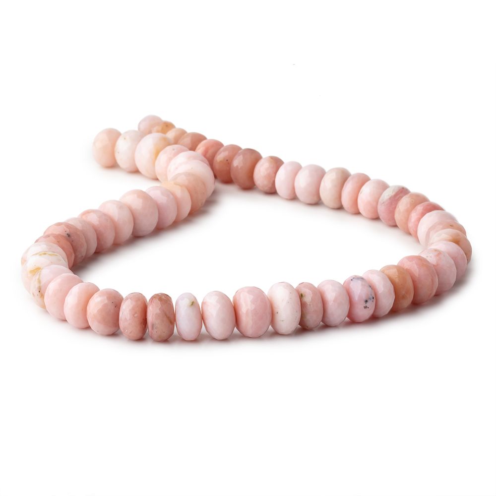 10-13mm Pink Peruvian Opal Faceted Rondelle Beads 15 inch 54 pieces AA