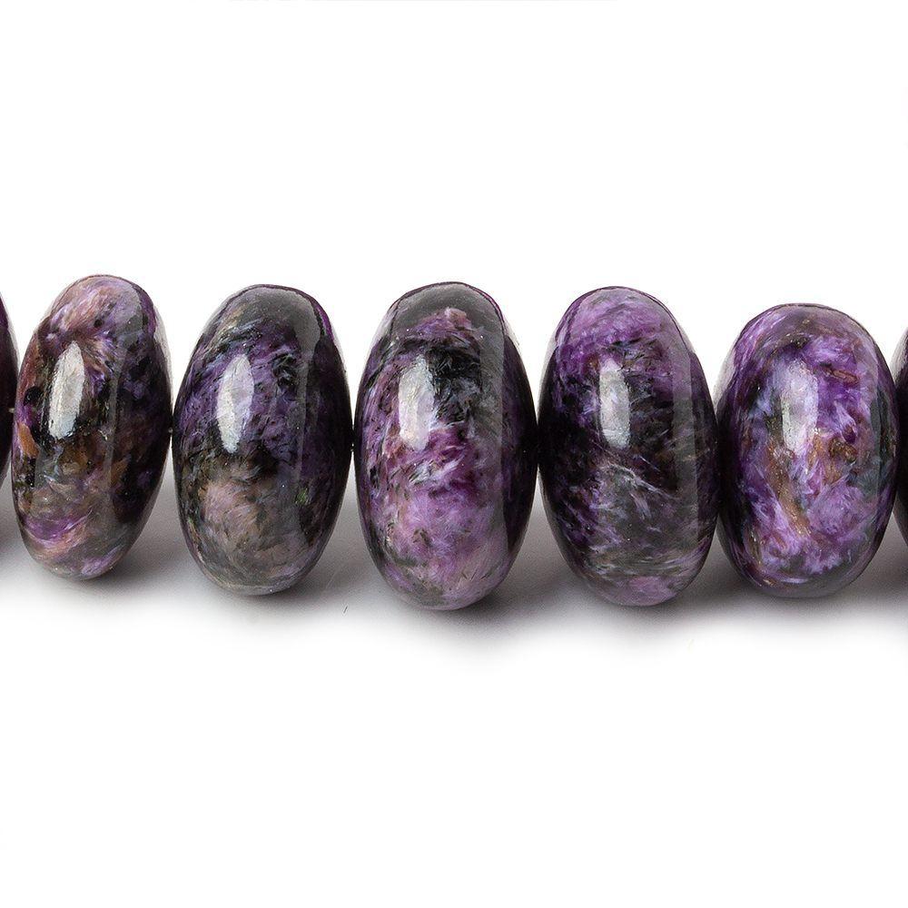 10-17mm Charoite Plain Rondelle Beads 18 inch 56 pieces