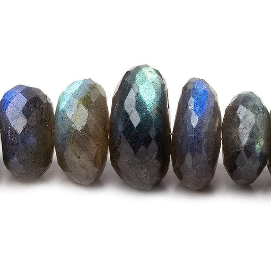 10-19mm Labradorite Faceted Rondelle Beads 16 inch 60 pieces