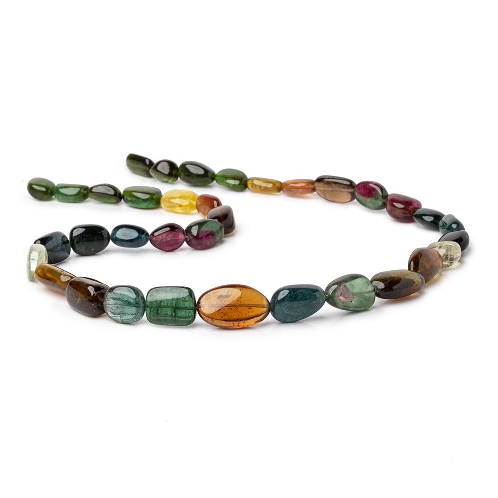 10-22mm Multi Color Tourmaline Plain Nugget Beads 20 inch 35 pieces AAA