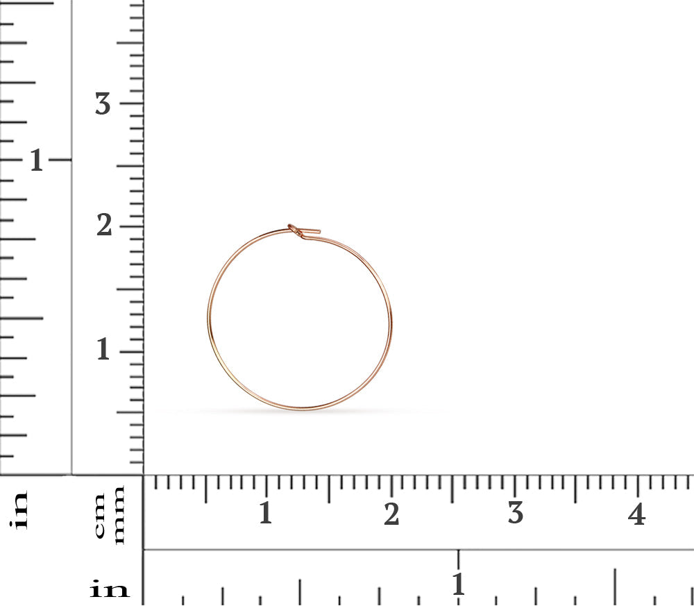14Kt Rose Gold Filled 15mm 21ga Beading Hoop - 5prs/pack