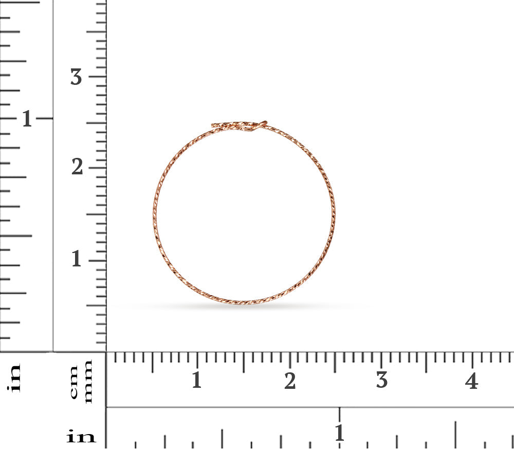 14Kt Rose Gold Filled 20mm 21ga Sparkle Beading Hoop - 5 pairs/pack