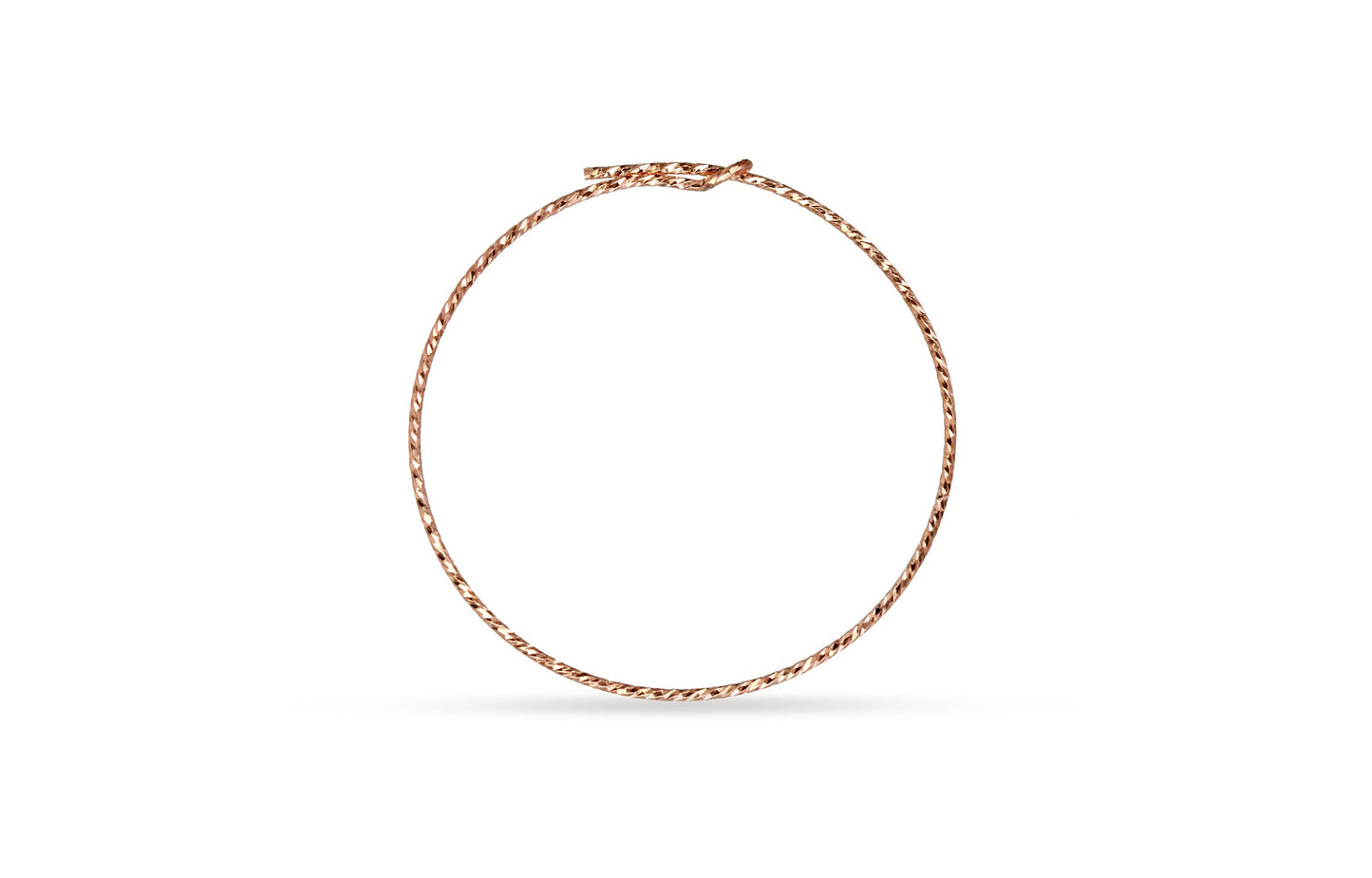 14Kt Rose Gold Filled 25mm 21ga Sparkle Beading Hoop - 5pairs/pack