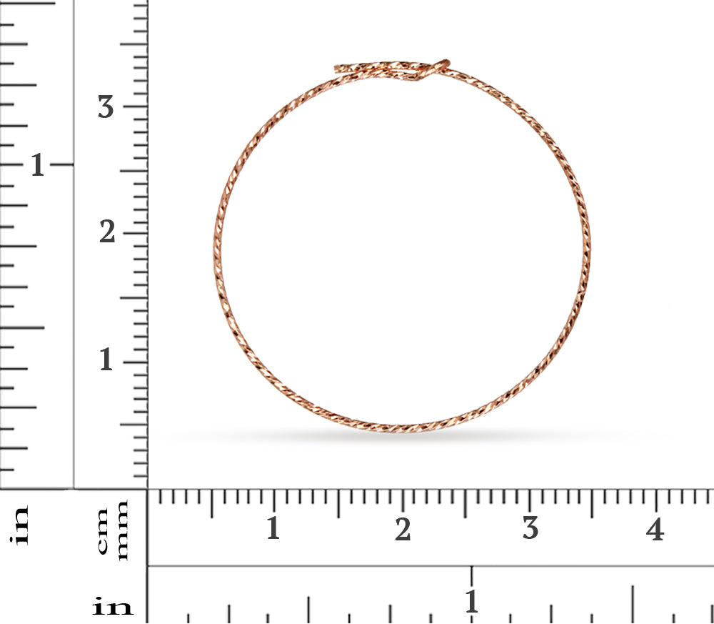 14Kt Rose Gold Filled 30mm 21ga Sparkle Beading Hoop - 5 pairs/pack