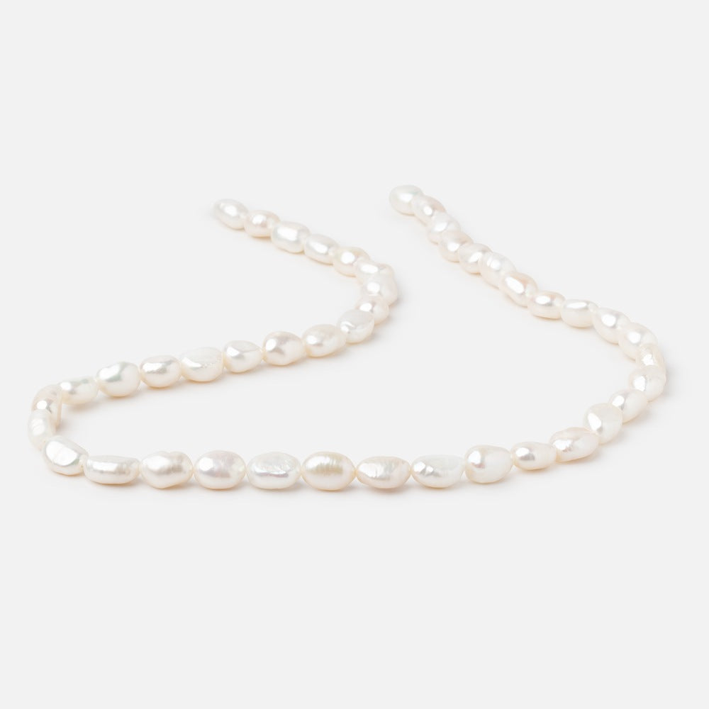 7x6.5-10x7mm Creamy White Baroque Freshwater Pearl 16 inch 35 Beads